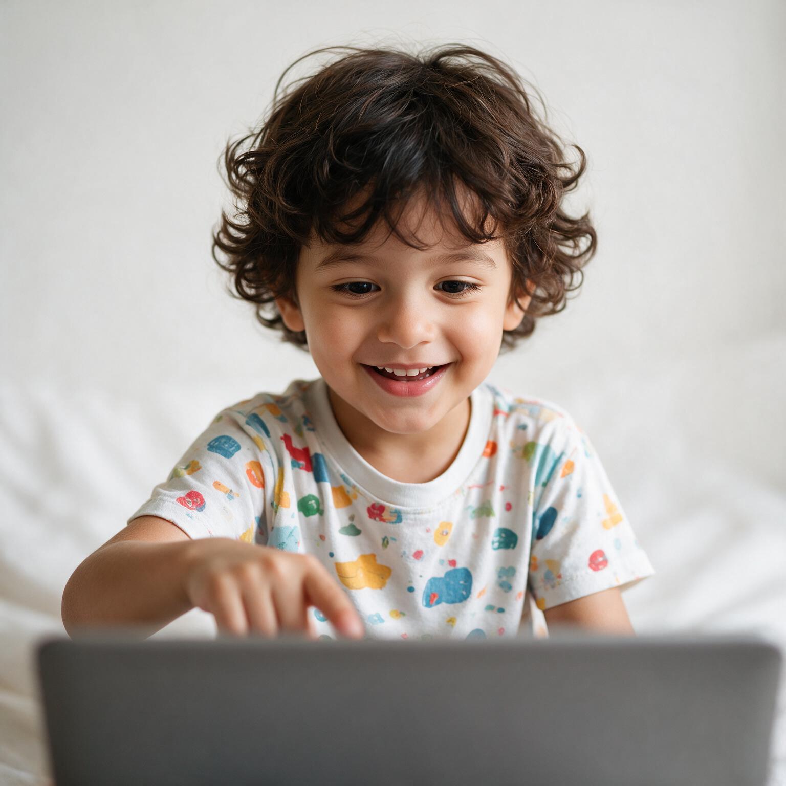 Child learning on a laptop